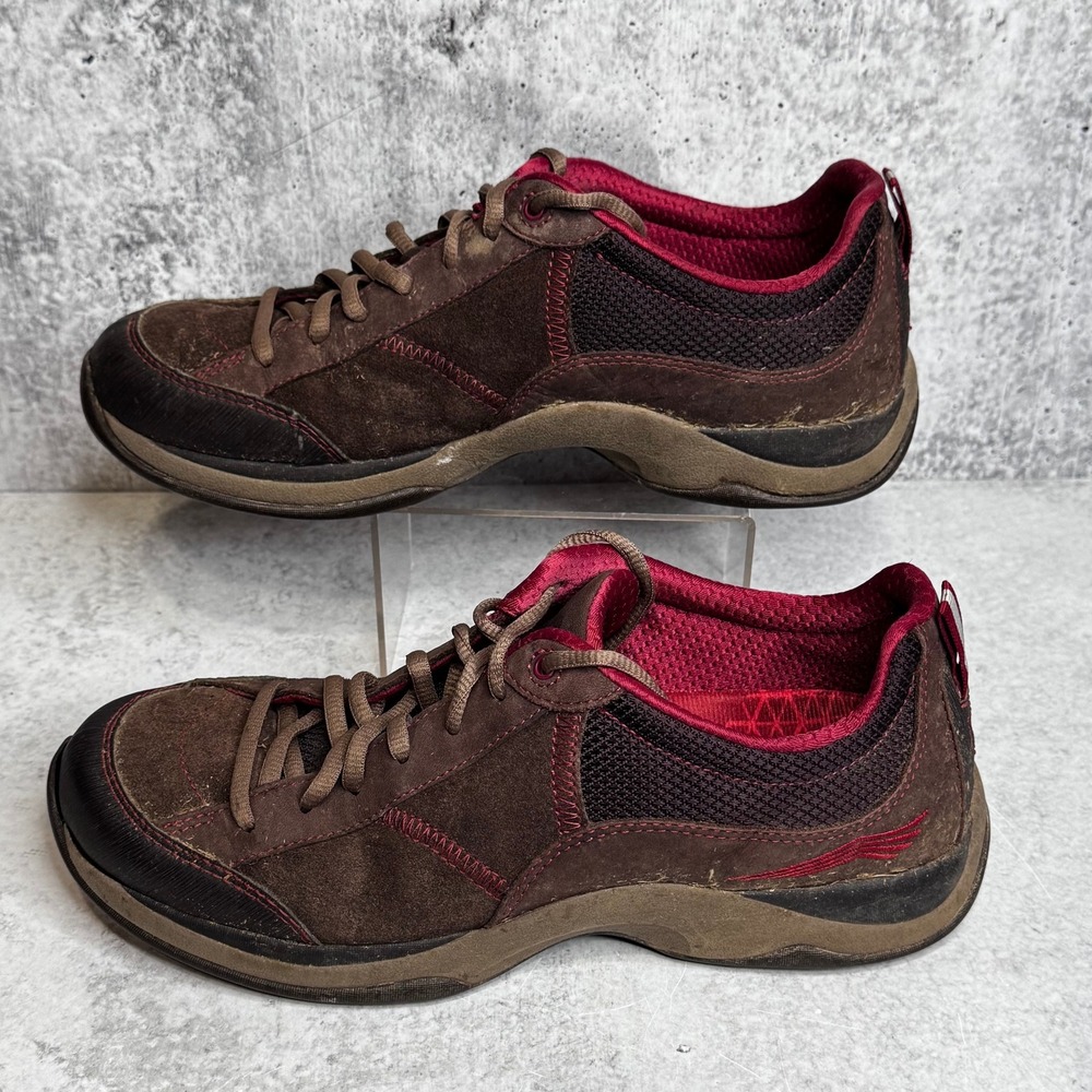 Dansko Brown Burgundy Suede Sabrina Lace Up Walking Shoes Sneakers Womens 39 - Picture 3 of 12
